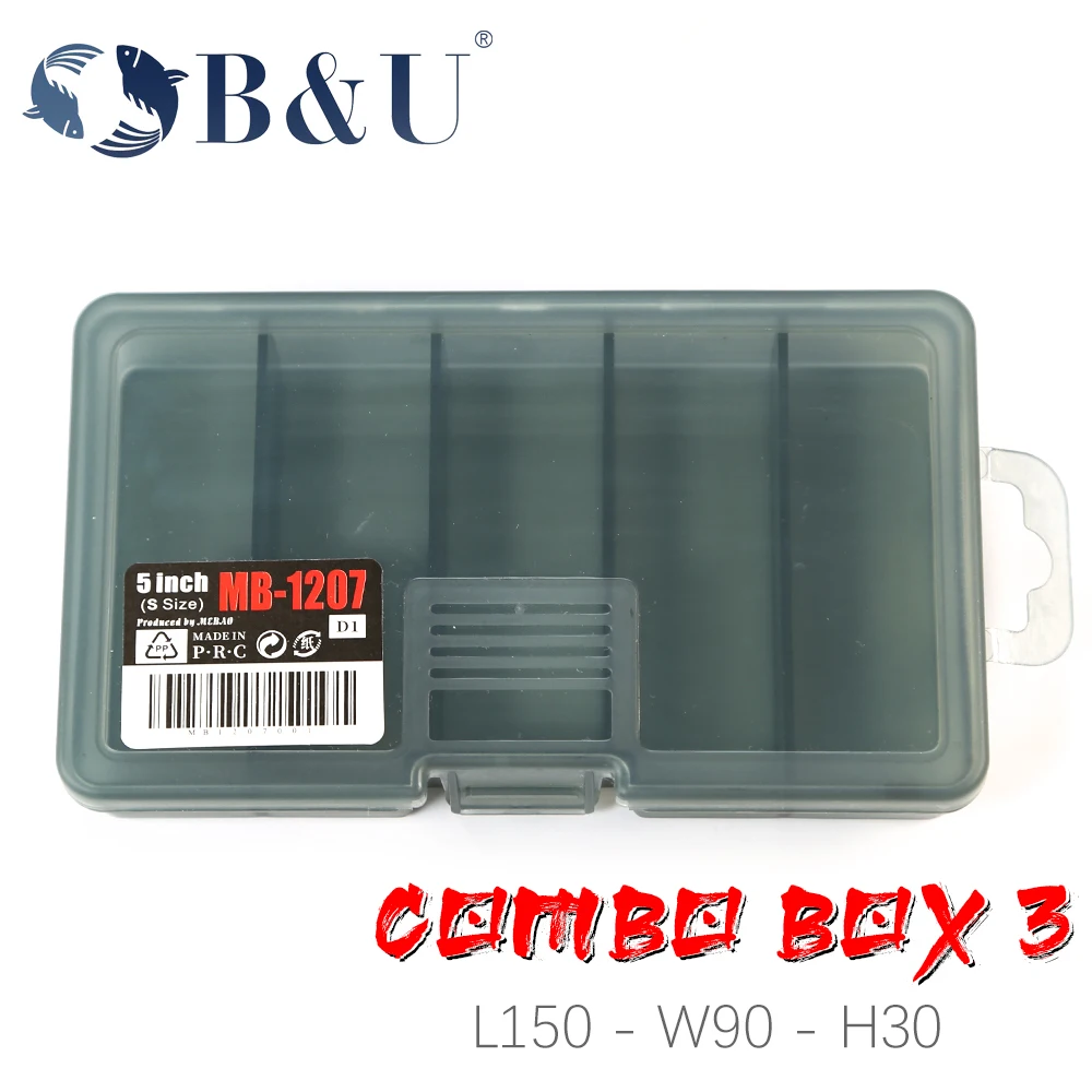 

B&U Lure Box FishingTackle Storage Hard Lure Soft Worm Tungsten Weight Jig Head Hooks Storage PVC Boxes