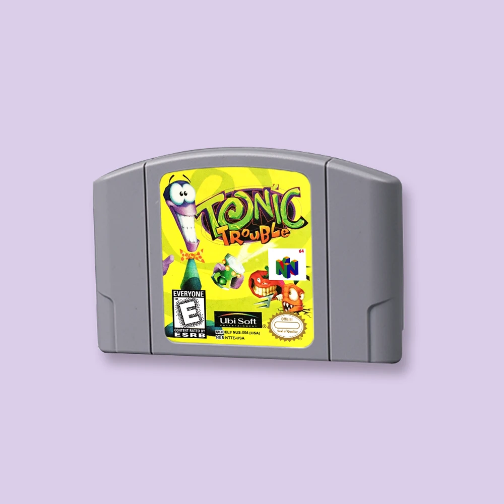 for Tonic Trouble   64bit game card for USA NTSC version N64 video game console English language