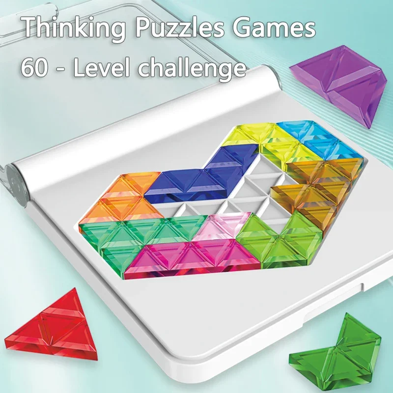 60 Levels Tangram Puzzle Game for Kids Logical Thinking Training Educational Toy Travel-Friendly Shapes Challenge for Children