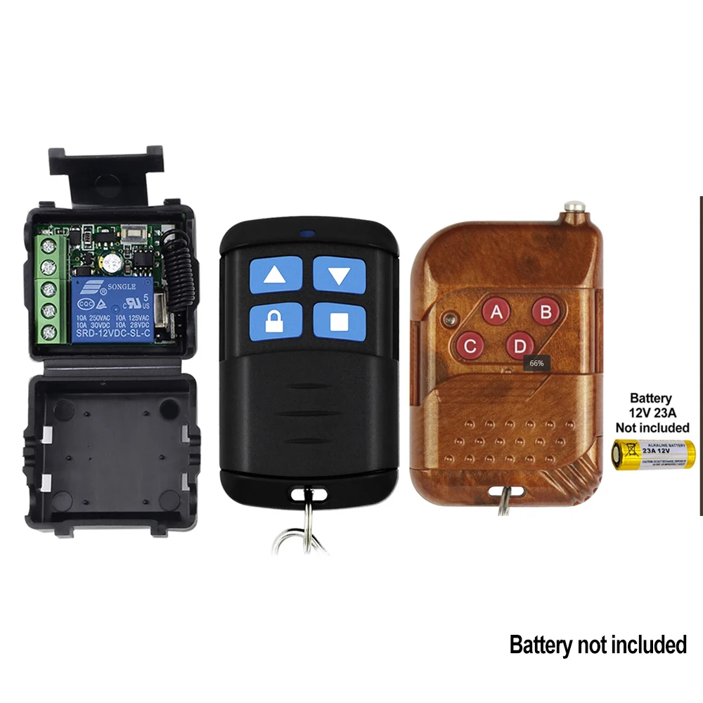リモートコントロールスイッチリレー,RF受信機モジュール,DIY送信機,1ch,433 mhz,12v,24v,433 mhz
