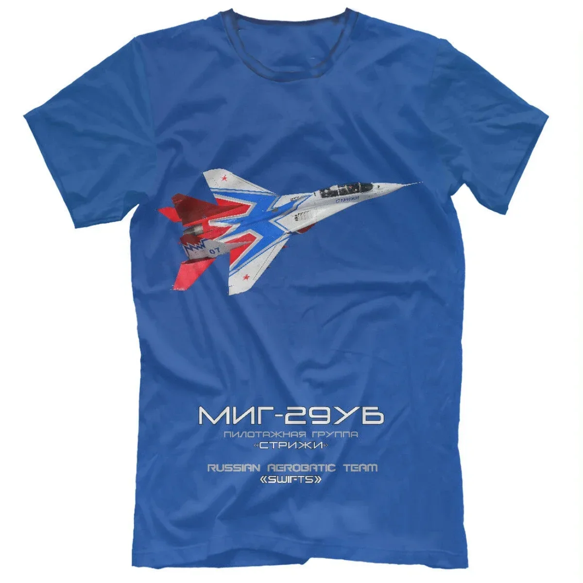 

MiG-29UB Swifts T-Shirt Russian Army Air Force Aircraft Cotton O-Neck Short Sleeve Men's T Shirt New Size S-3XL