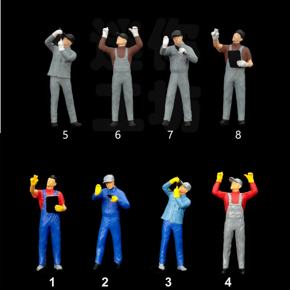 Resin Handmade Painted Miniatur 1/64 Scale  Figure Maintenance Worker  Model  Creative Photography Display Collection Decoration