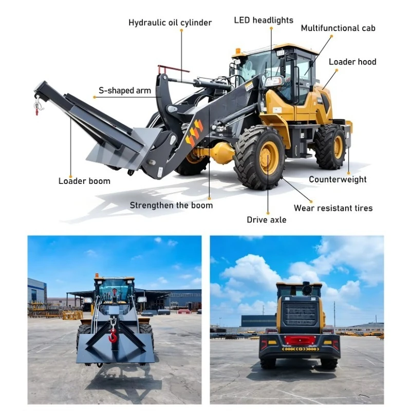 4x4 Articulated Compact Farm Garden Forestry Hydraulic Machine Mini Wheel Loader With Front Quick Change Boom