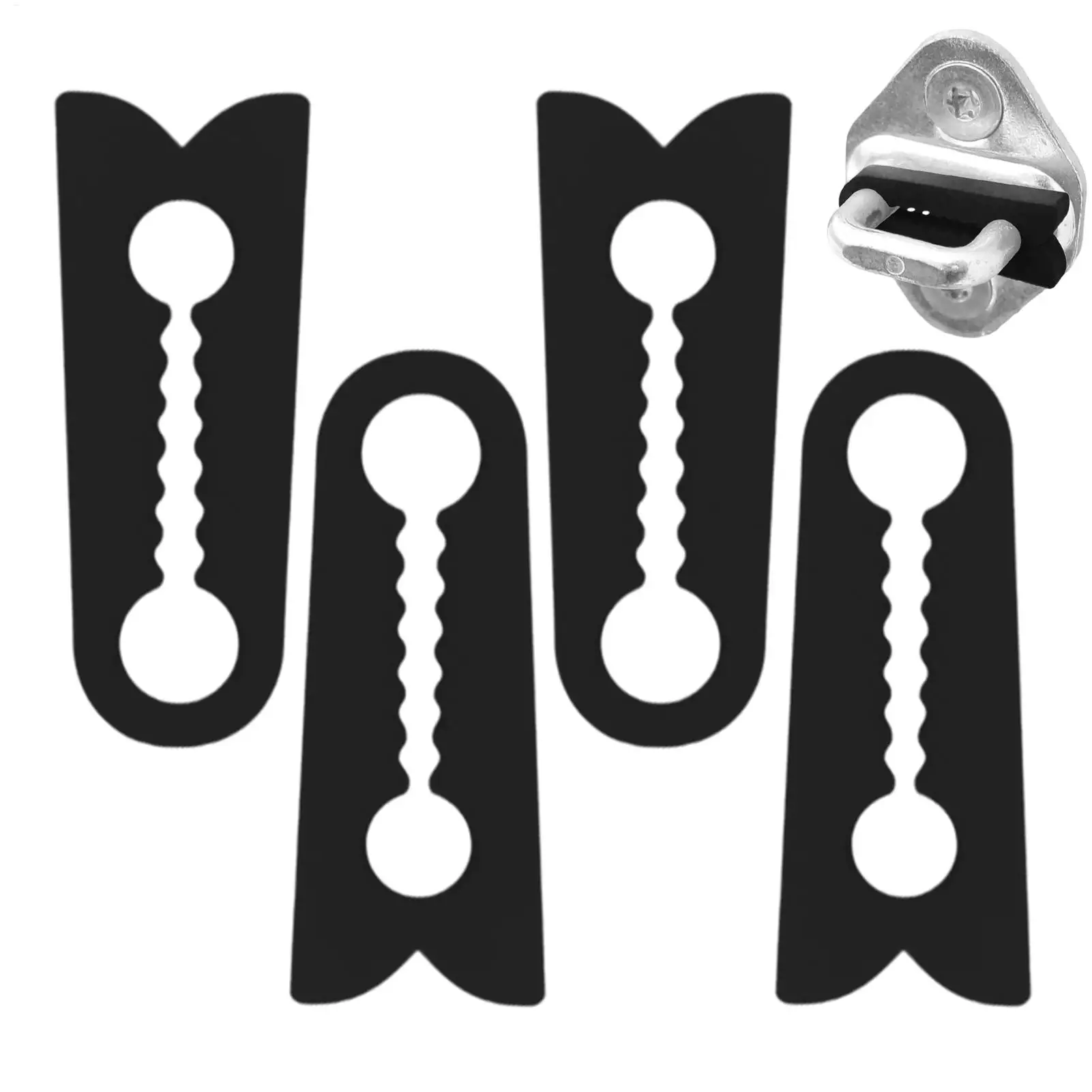 4pcs Universal Car Door Lock Damper Buffer Deadener Seal Shock-Absorbing Reduce Noise Silicone Door Latch Protective Cover