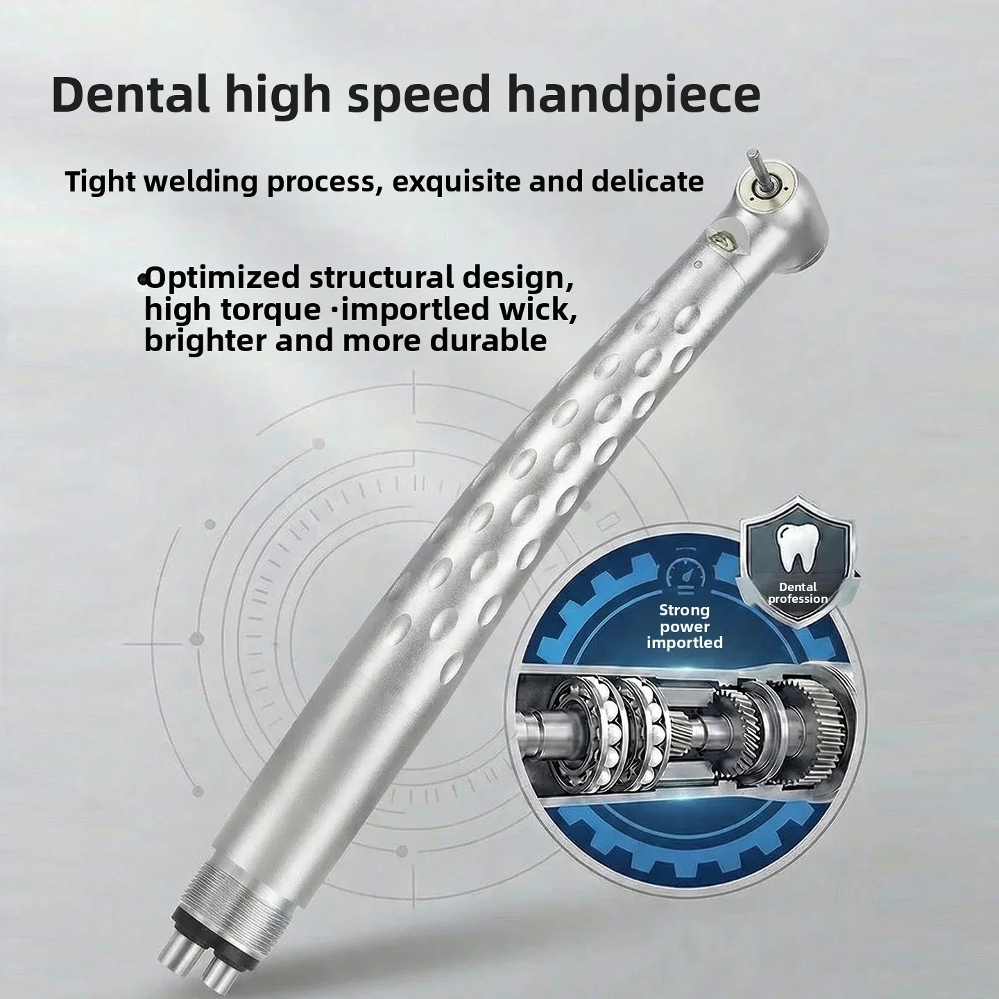 2/4-Loch-Dental-Hochgeschwindigkeits-Handstück mit Einzelwasserspray, Drehmoment-/Standardkopf, Druckknopf, geräuscharm, Zahnarztbedarf, Instrumente
