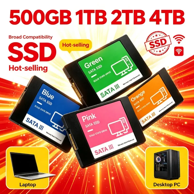 2026 Original 500GB 1TB 2TB 4TB SATA3 2.5 Inch Internal SSD High Speed Solid State Disk for Desktop Microcomputer Laptop Pro Use