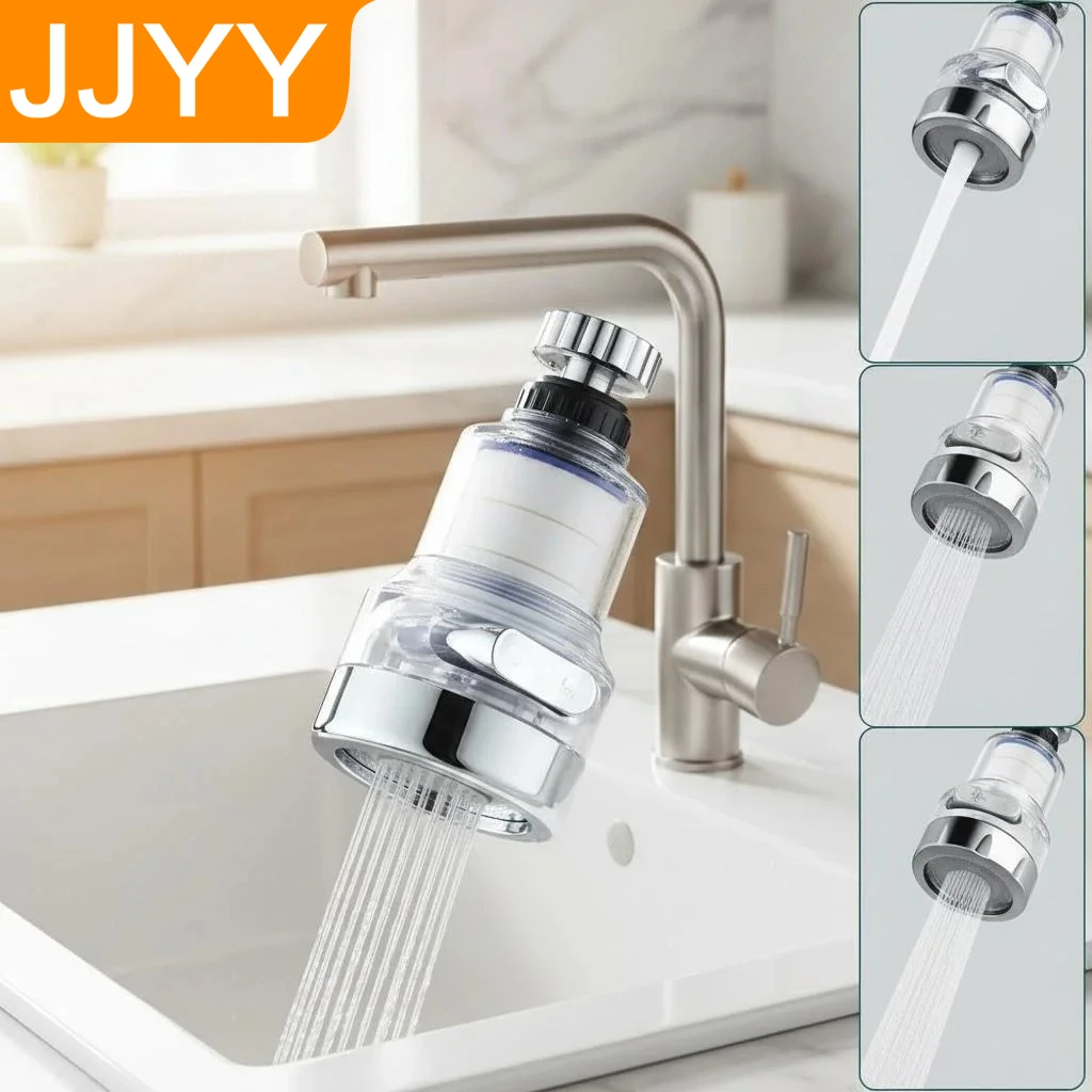 

Вращающаяся на 360 градусов насадка-аэратор для кухонного смесителя, 3 режима, экономия воды, напорный распылитель-диффузор