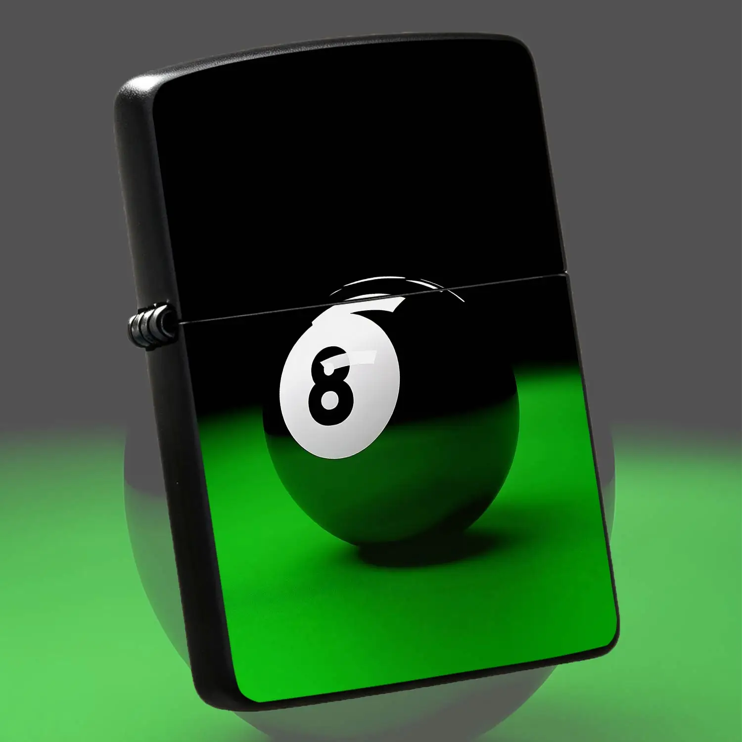 Title: Stylish Black 8 Billiard Themed Portable Lighter, Classic No. 8 Pool Ball Print Fashion Personal Pocket Gadget, Suitable for Outdoor Camping Daily Incense Lighting Multiple Scenarios, Creative Practical Nice Gift  A Humorous And Inte