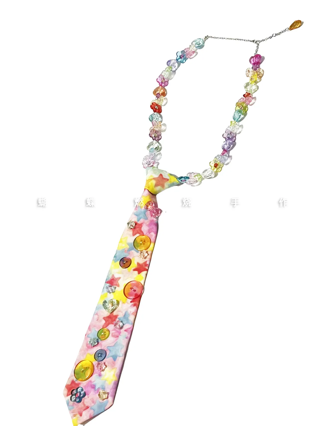 collier-cravate-d'ete-couleur-dopamine-cravate-transparente-etoile-d'amour-accessoires-de-chemise-cravate-vintage-dream-core