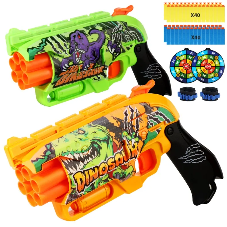 Kinder Air Soft Bullet Gun Spielzeug Graffiti Shark Farbschema 6-Runde Automatische Sichere Outdoor Schießen Sport Kinder Jungen geschenke – Detail 9