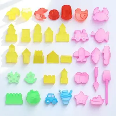 35Pcs Sand Mold Set Cartoon Colorful Plasticine Clay Kids Educational DIY Making Set Creative Handcrafts for Children