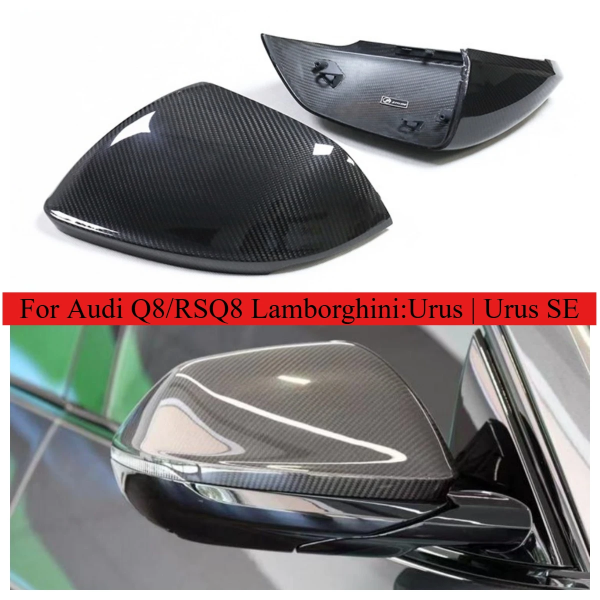 

Suitable for Audi Q8/RSQ8 dry carbon fiber replacement rearview mirror shell mirror reverse rearview mirror shell cover