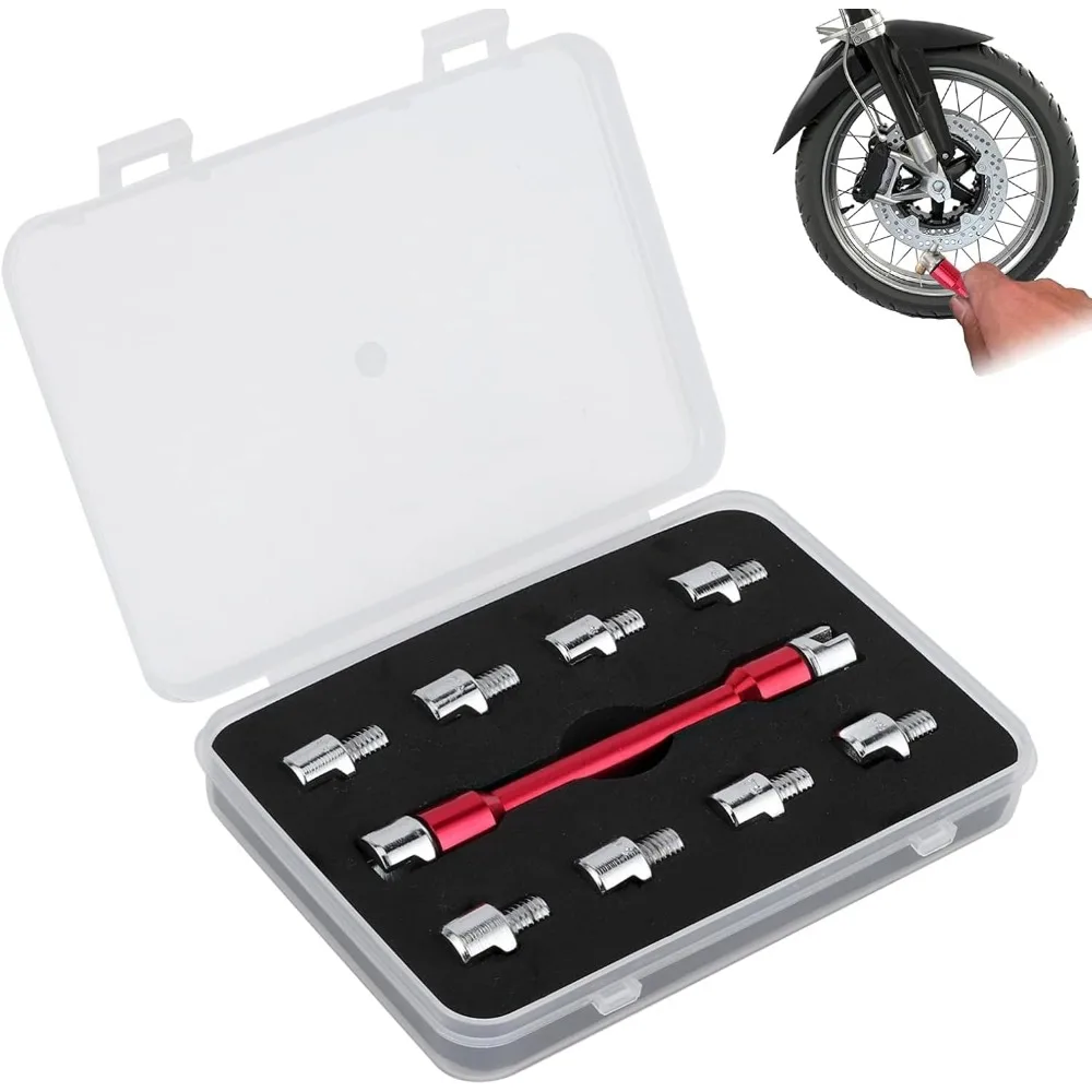 Dirt Bike Spoke Wrench, 10pc Motorcycle Spoke Wrench Set, Spoke Wrench Head Sizes 5.0-6.8mm Fits for Most Motorcycle Wheels