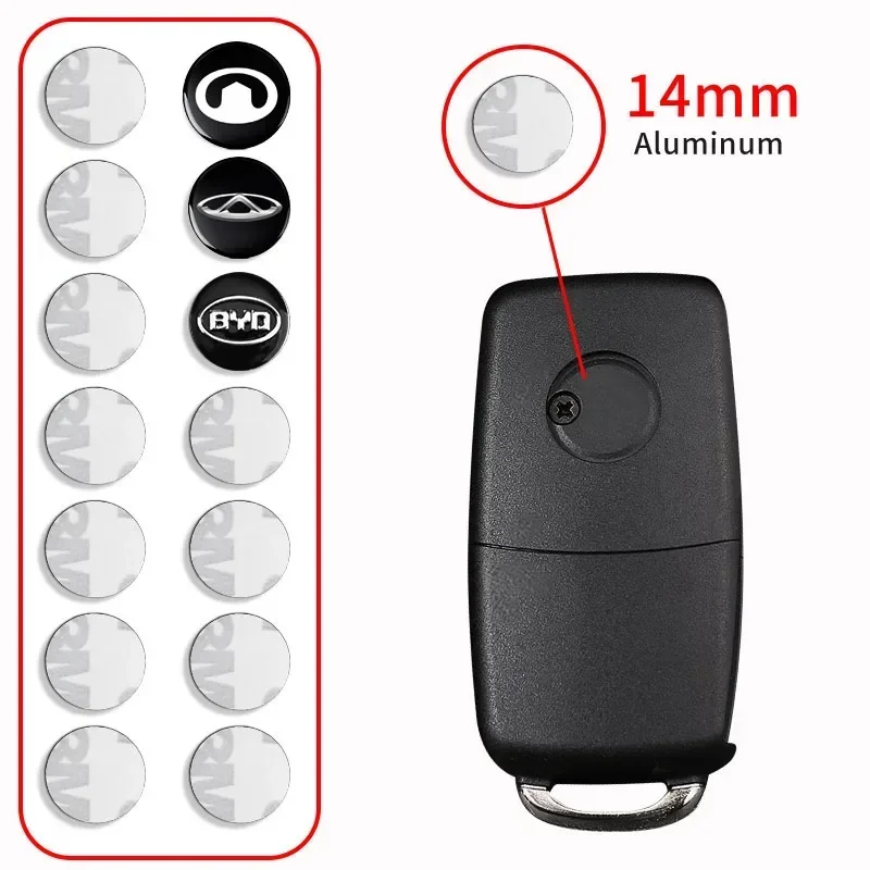11/14mm Car Key Badge Emblem Replacement Car Key Sticker for Nissan Mazda Hyundai Suzuki Jeep MINI BMW Toyota Citroen Skoda KIA