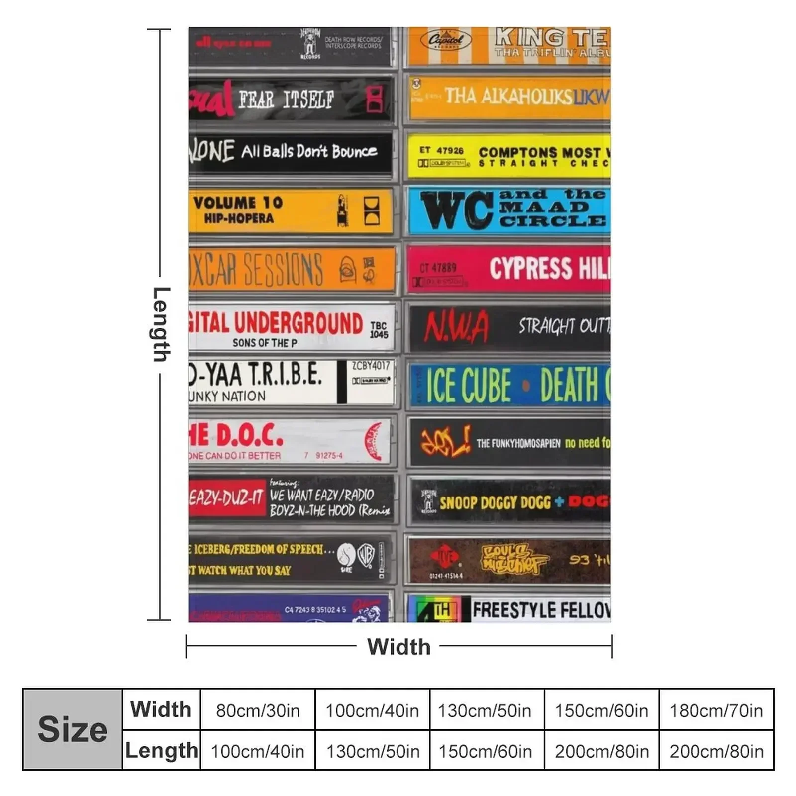 Classic 90s West Coast Hip-Hop tapes painting - 1323 Throw Blanket heavy to sleep Quilt Soft Beds Blankets