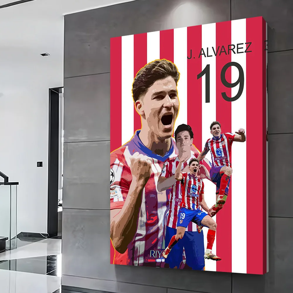 J. Alvarez Football Poster Customizable Printed Canvas Painting Wall Art Gift for Living Room Decorations Gamer Decoration Mural