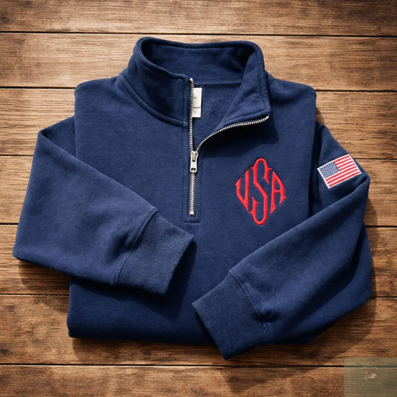 Y2K Oversized Vintage Jacket New Arrival USA Embroidery Quarter Zip Casual Sweatshirt Fashion Unisex Clothing Hip Hop Streetwear