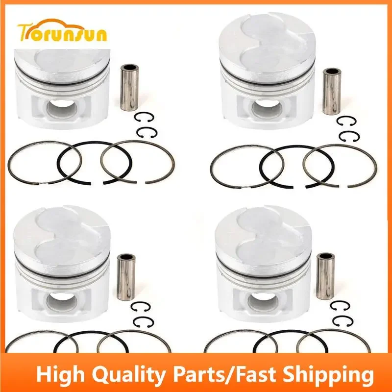 New 4 Sets STD Piston Kit With Ring MD103308 Fit For Mitsubishi 4D56 Engine 91.1MM