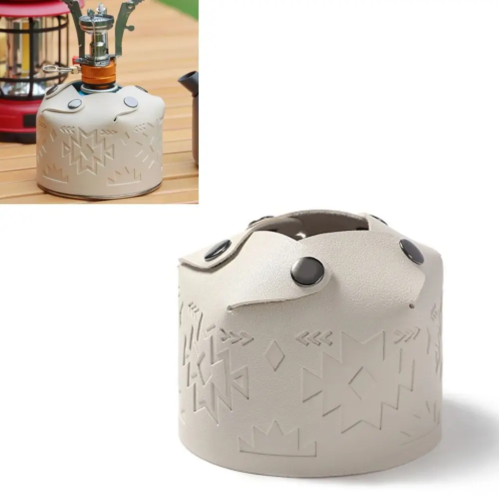 PU Leather Fuel Cylinder Storage Bag Shock-Absorbing White Gas Tank Protective Case Fuel Cylinder Protective Cover