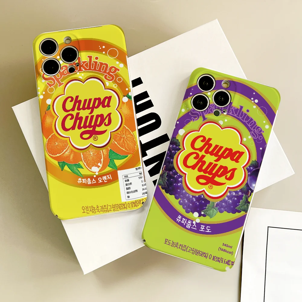 Funda de teléfono Candy Chupa Chups FUNDA para IPhone 16 15 14 13 12 11 Plus Pro Max Mini cubiertas de película a juego con orificio preciso