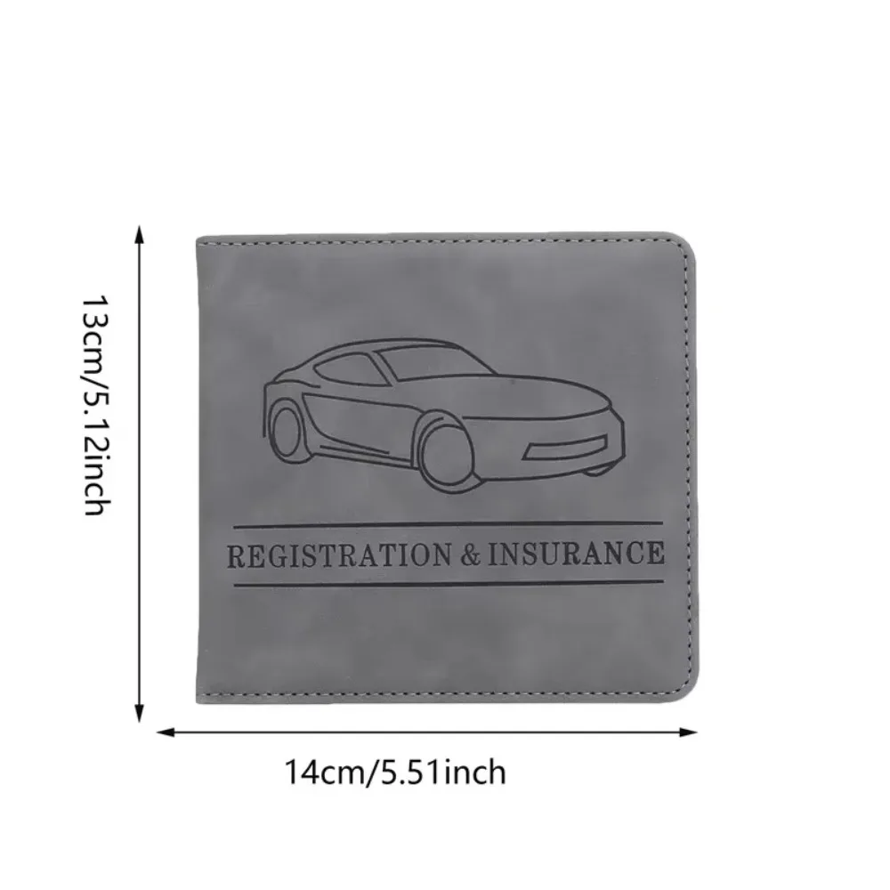 Leather Car Registration Holder Multiple Card Slots Glove Box Design Driver's License Holder Compact Size Durable Construction