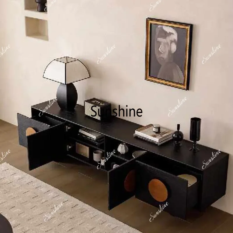 Retro solid wood TV cabinet medieval floor super long multi-functional drawer lockerTJ