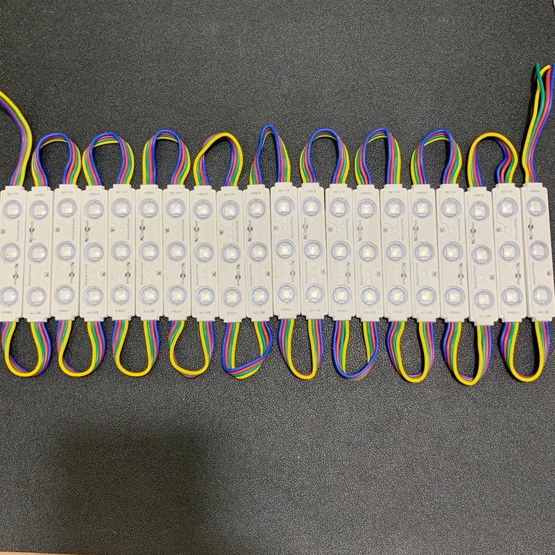 100 pçs/lote SMD 5050 Chip 3 LED Módulo de LED de Injeção 12V Com lente À Prova D' Água IP68 1.5W RGB LED Sinal Shop Sanner Canal Letters