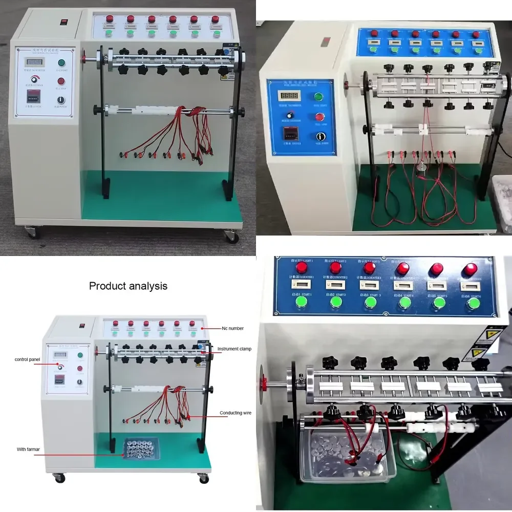 

2026 Hot Item AC Line Swing Tester USB Plug Wire Cable Flexing Test Equipment Copper Wire Bending Fatigue Testing Machine