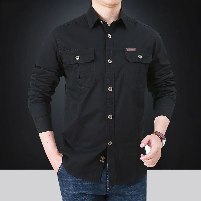 

New Men's Casual Shirt Male Overshirt 2023 Military Cotton s Men Brand Clothing Leisure Blouse mens shirts