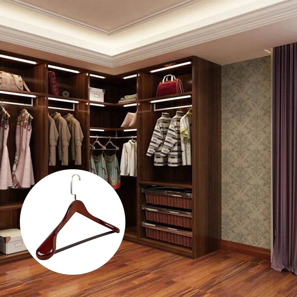 Solid Wood Hanger Cedar Suit Hangers Wall Coat Dreses Multi-function Drying Rack Useful Clothes Pants