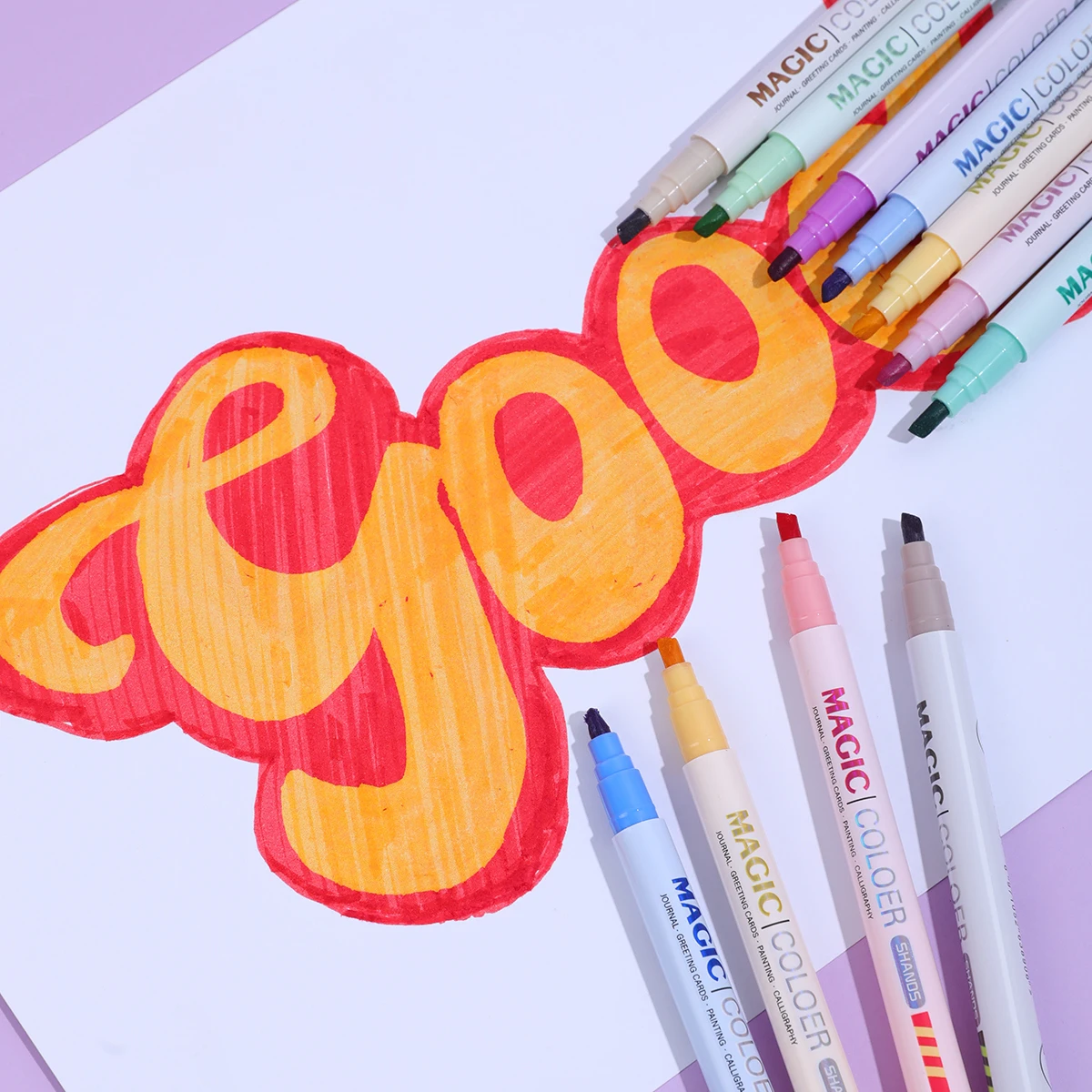 

6/12pcs Double-Headed Magic Color-Changing Pen Set - Highlighter & Marker for Students Gift,Colorful Art Pen