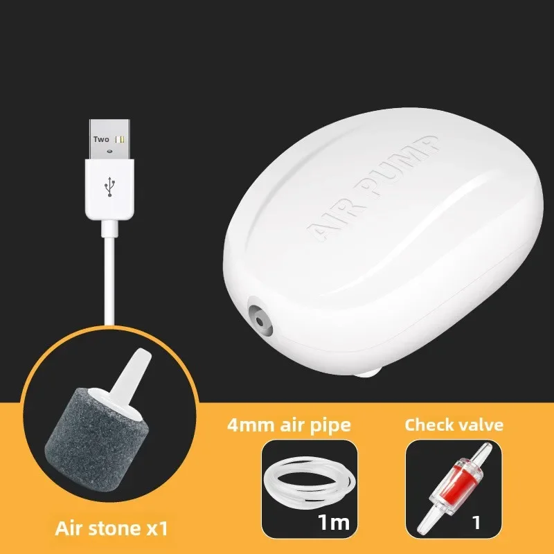 Dwufunkcyjna pompa tlenowa do akwarium Praktyczny wydech Ładowanie USB Przenośna, wyjątkowo cicha sprężarka powietrza do pompy powietrza do akwarium — zdjęcie 5