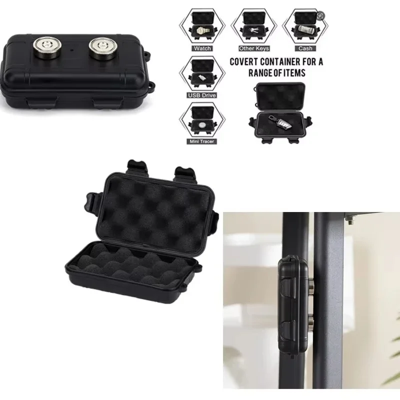 1Pcs Upgraded New Magnetic Key Holder Waterproof Under Car Hide Key Box Rustproof Key Hider Multifunctional Box for Spare Box