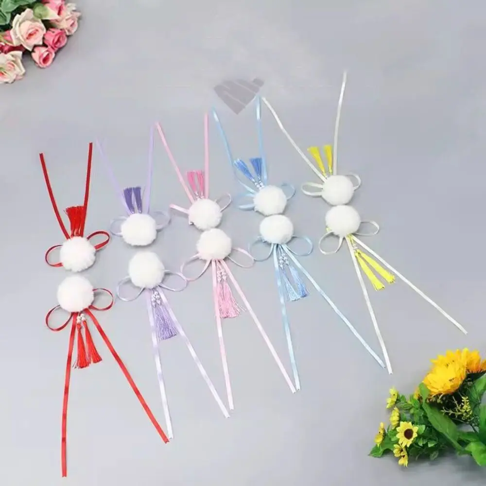 

Kawaii Cloth Chun-Li Hair Bun Clip Barrettes Tassel Chinese Style Hairpin Hair Accessories Duckbill Clip Cosplay Headwear Daily