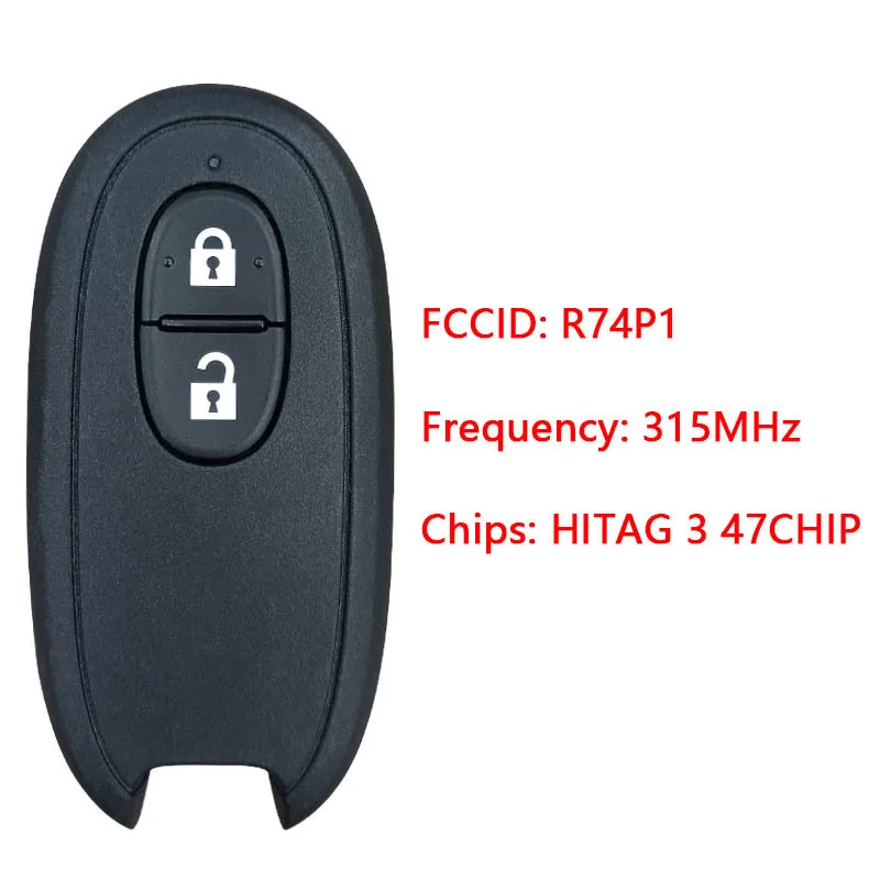 

Smart Card Remote Key Fob for Suzuki Alto Wagon R Every Hustler Spcia 315MHz PCF7953 ID47 CHIP FCC ID: R74P1 for Russia