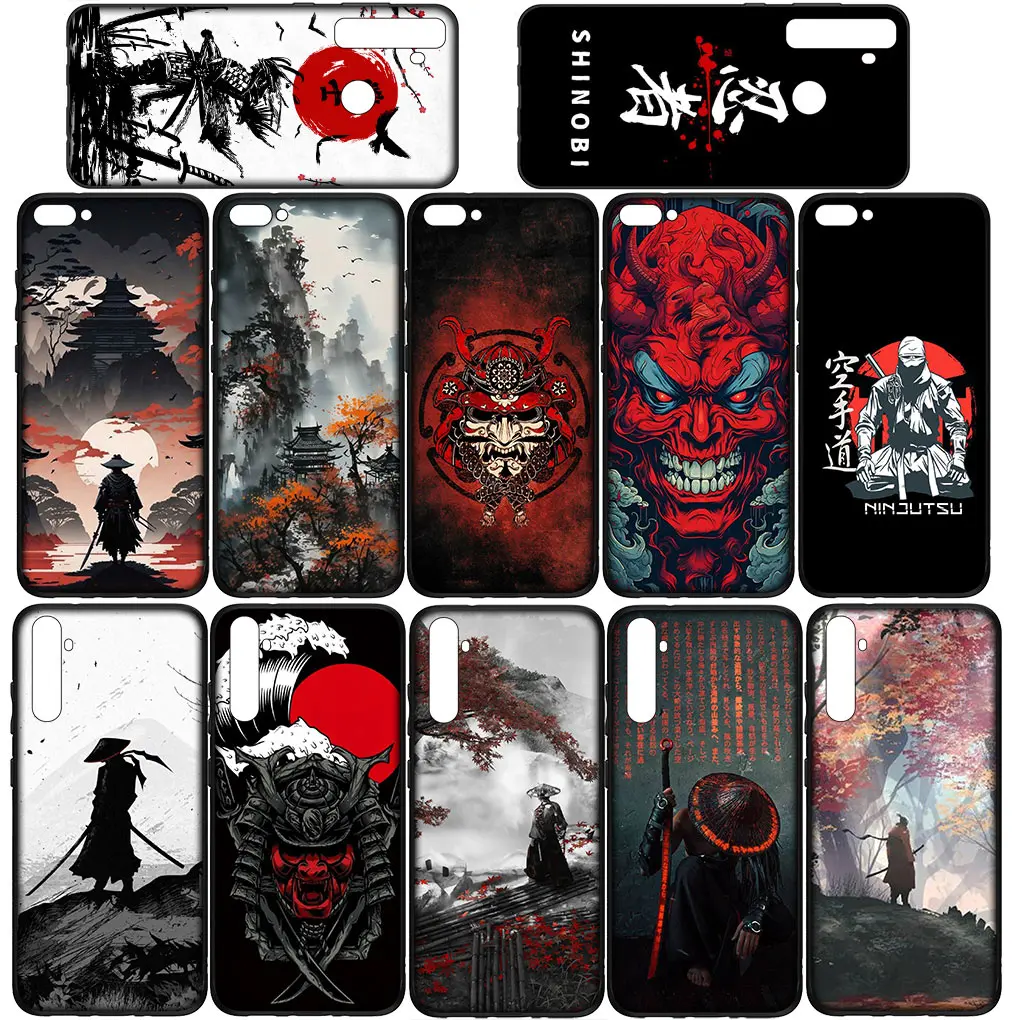 Japan Samurai Skeleton Skull  Ninja Bushido for Samsung Galaxy S24 S23 Fe Ultra Plus A55 A35 A24 A25 A15 A05 M55 M15 Phone Case