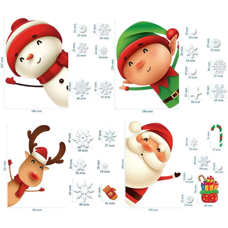 82 قطعة شارات عيد الميلاد زينة عيد الميلاد في الداخل عطلة ندفة الثلج سانتا كلوز الرنة الشارات للحزب #2