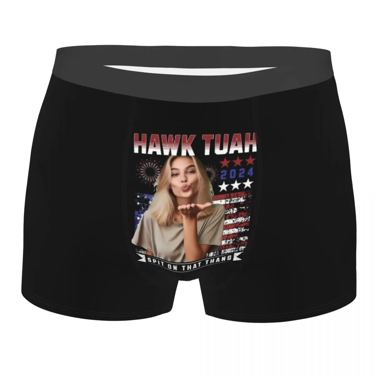 Man Hawk Tuah 24 Spit On That Thang Boxer Shorts Panties Polyester Underwear Homme Funny S-XXL Underpants