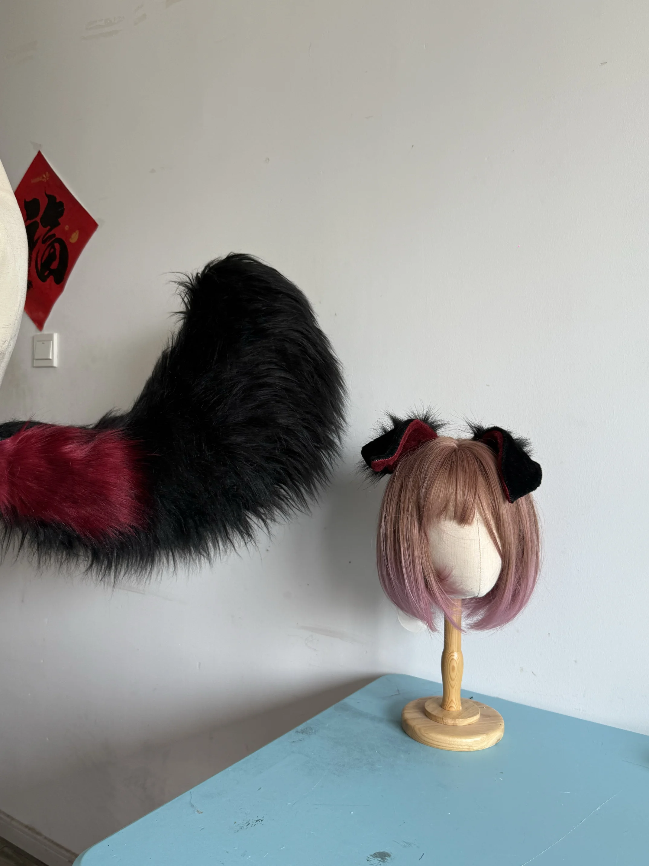 Game Arknights Yu LaoJiang Ears Tail Cosplay Props Headwear Walnut Hair Hoops Tricolor Fox Tail Halloween Costumes Accessories