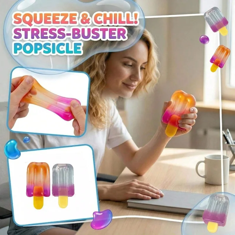 NEEDOH 1/2 Stück Sommer-Eiscreme Fidget Squishy TPR Quetsch-Sensorik-Stressabbau-Spielzeug Urlaub Muttertag Kinder Party Geschenk – Detail 9