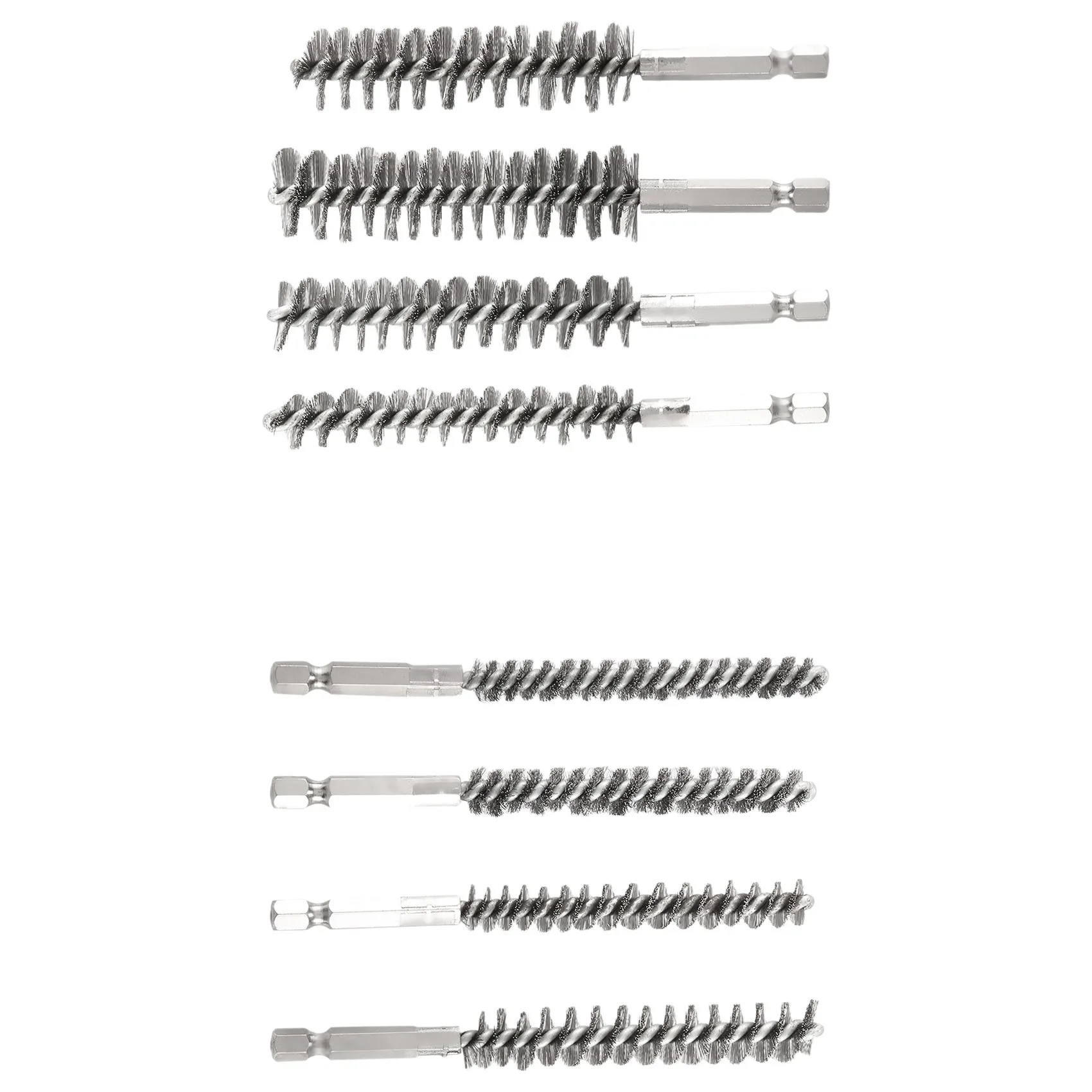 

【Ship Within 8Pcs Wire Brush Drill Bit Set With 1/4 Inch Hexagon Shank Steel Wire Twisting Brush,Suitable For Drilling Percussio