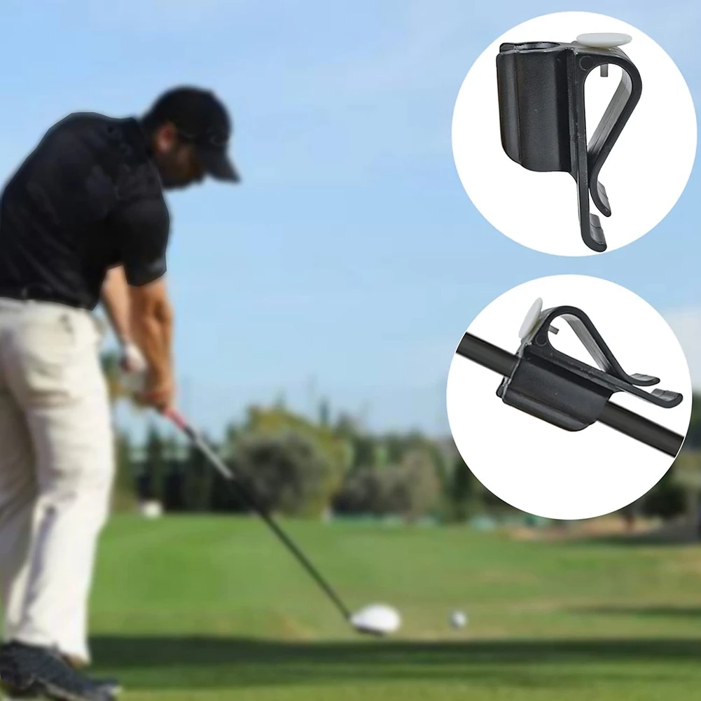 คลิปหนีบถุงกอล์ฟ10แพ็คตัวหนีบไม้พัตเตอร์ทนทานคลิปพลาสติกสีดำอุปกรณ์กอล์ฟ