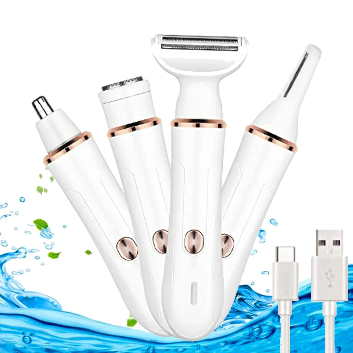 

Электрический триммер, бритва для женщин, триммер для волос для бикини, ног, женское бритье бровей, губ, подмышек, тела, лица, бороды