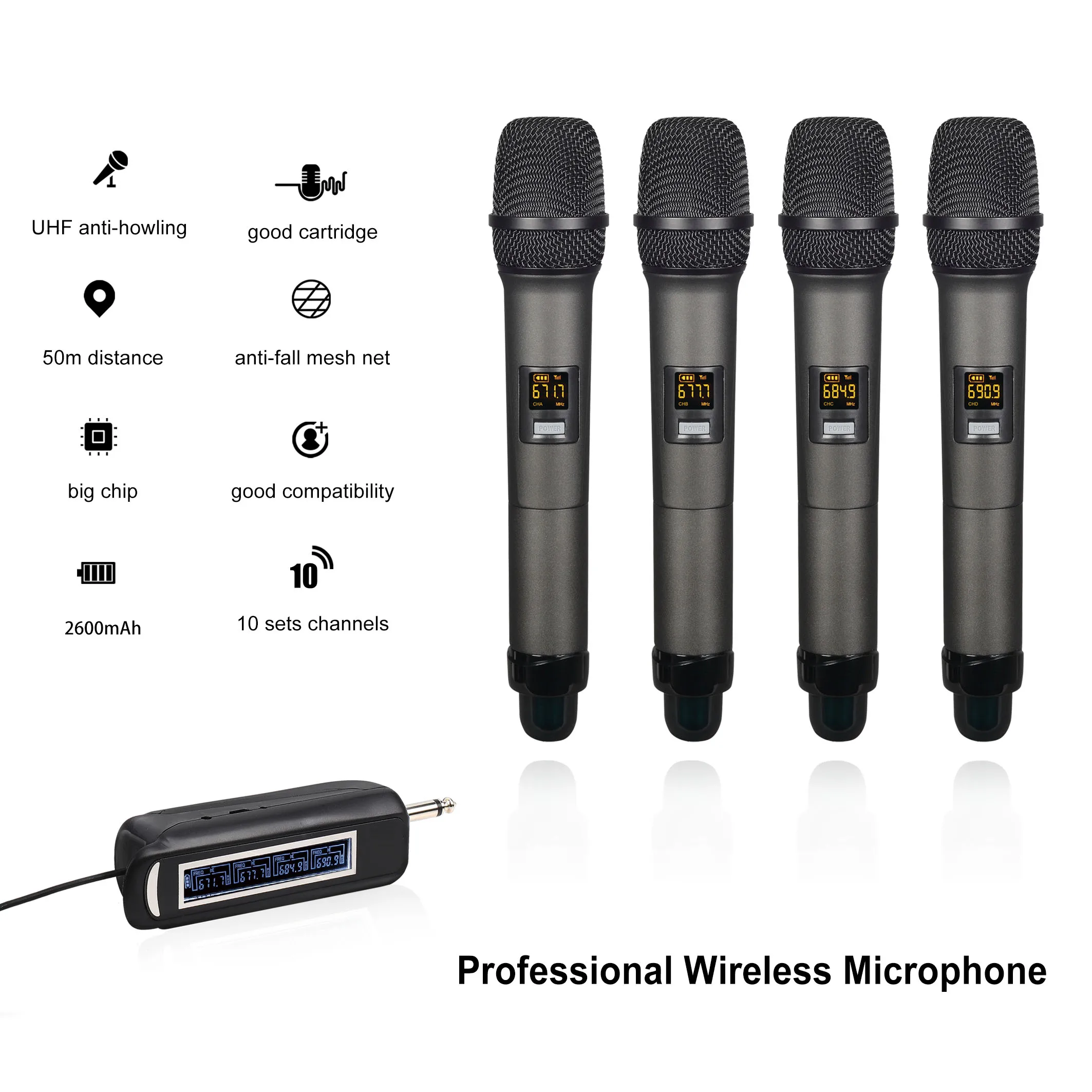 GAW-RM70 High Quality U-band FM Wireless Microphone One To Four Handheld Microphones KTV Home Entertainment Karaoke Microphone