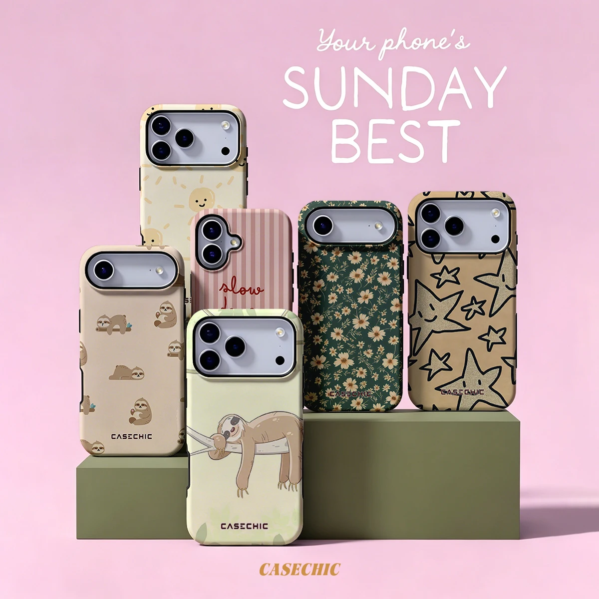 Sleepy Sloth For Samsung Galaxy S26 S25 S24 A56 A36 Dual Layer Luxury Fashion Full Lens Protective phone Cover CaseChic