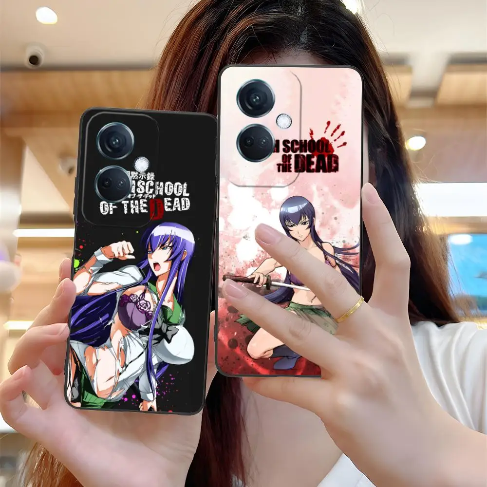 

Чехол для телефона Highschool Saeko Busujima для OPPO Reno 14 13 12 11 10 9 8 7 6 5 F T Pro 5G с цветным принтом, красивый чехол