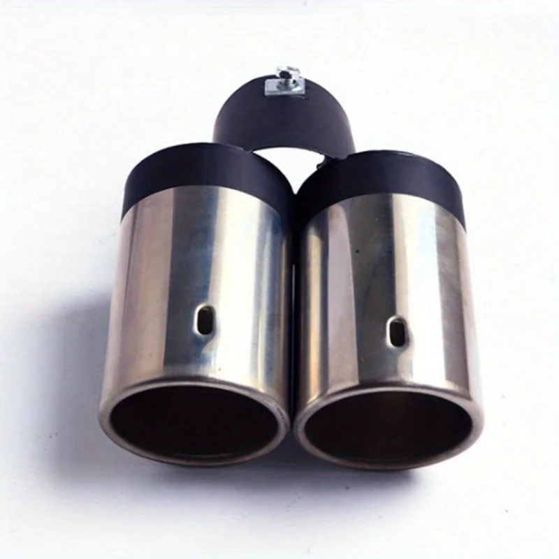 

Universal Car Exhaust Trim Muffler Pipe Tail - Chrome Finish Stainless Steel Double Outlet for Stylish Car Decoration