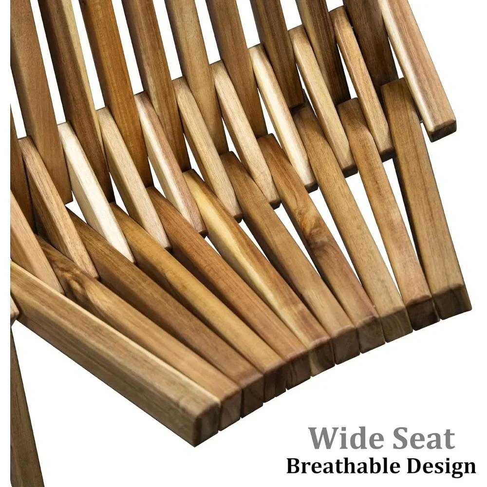 2 قطعة FSC كراسي آديرونداك من خشب السنط المعتمد منخفضة المستوى للاستخدام الخارجي قابلة للطي في الحديقة مع تصميم كلاسيكي تاماراك