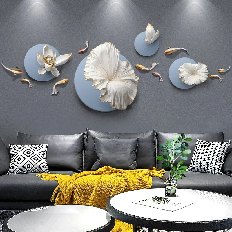 Lotus logo living room art large set hanging home decoration wall metal crafts