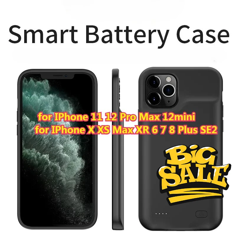 Battery Charger Cases for IPhone X XS Max XR 6 7 8 Plus SE2 for IPhone 11 12 Pro Max 12mini External Battery Power Bank